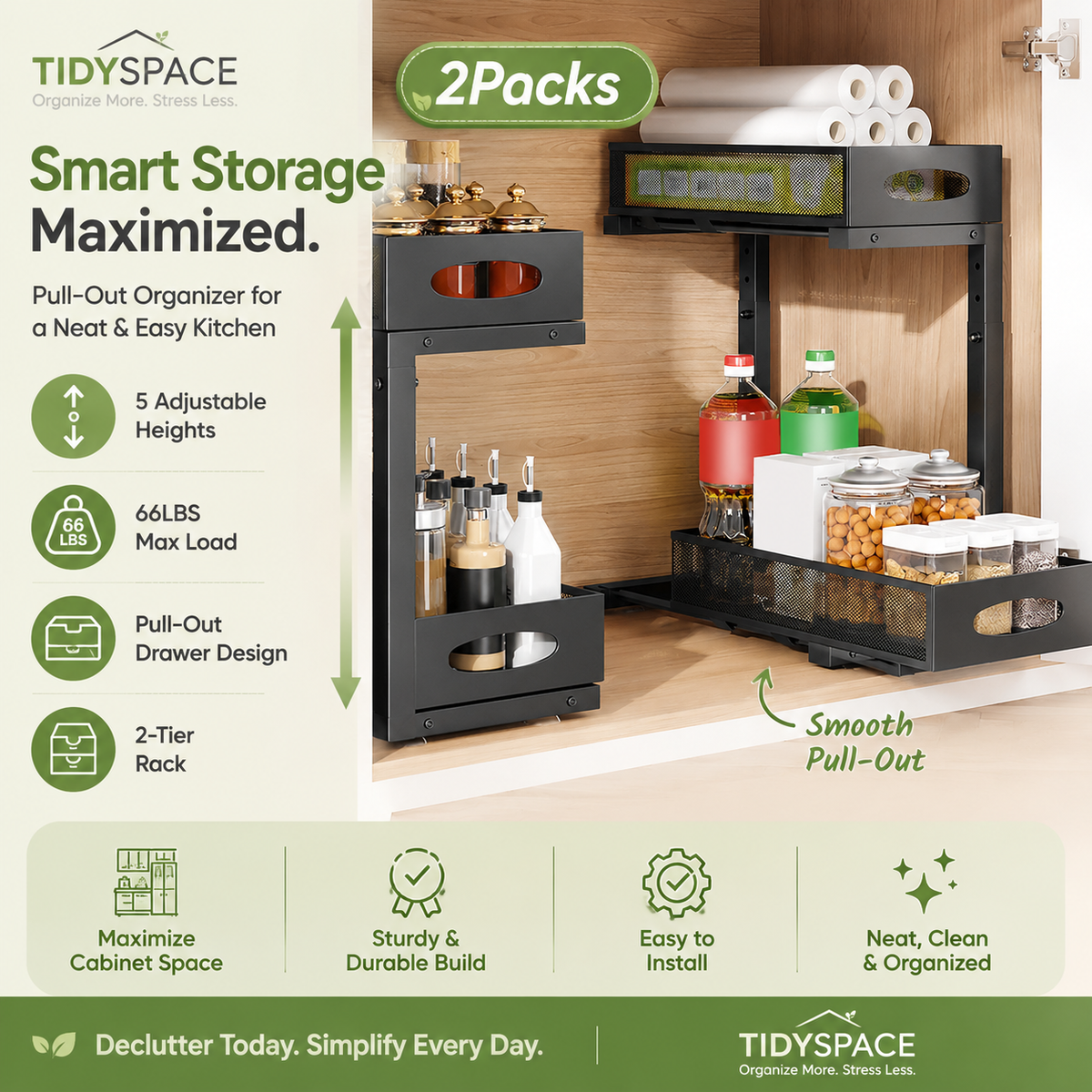 TidySpace™ Sliding Under Sink Organizer